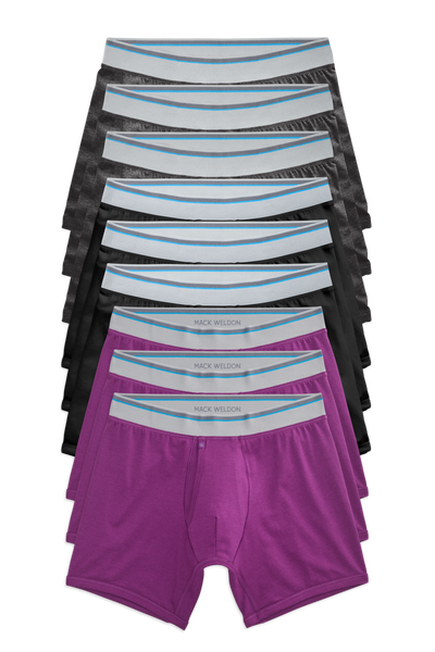 Front view of 9 pack 18-hour Jersey Boxer Brief in Night Garden