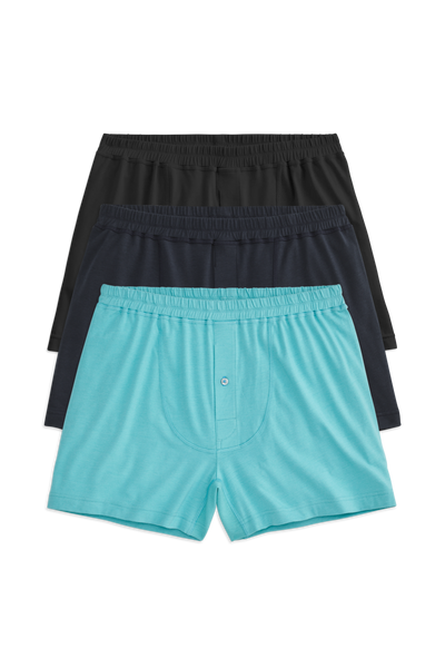 Front view of 3-Pack 18-Hour Jersey Knit Boxers in On the Nile