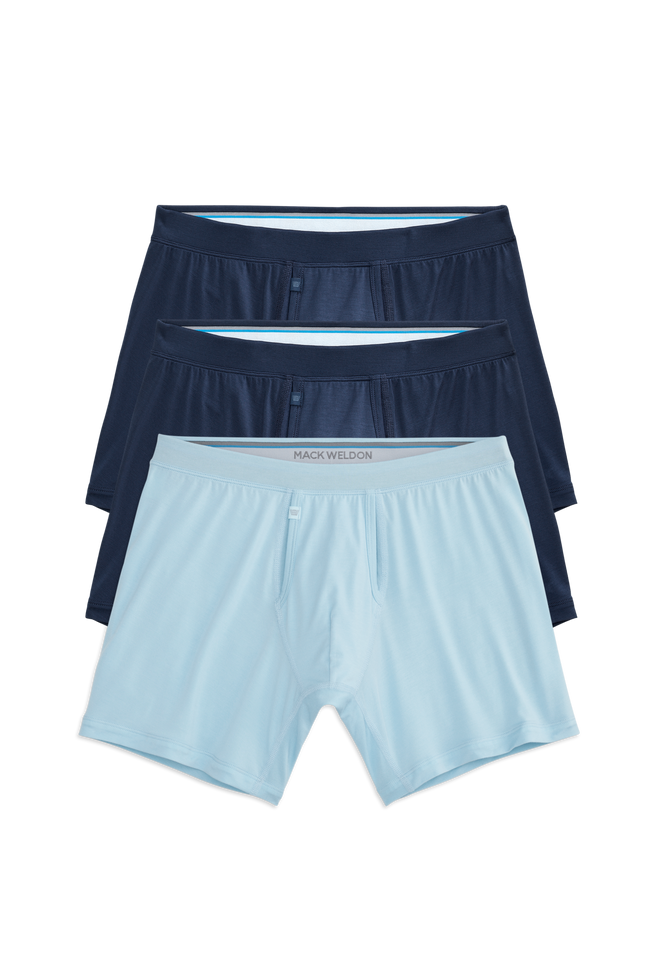 3 pack silver HD Boxer Brief in Crystal and Navy