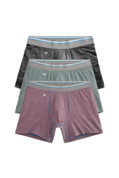 Front view of 3 pack Airknitx Boxer Briefs in Accent Heathers