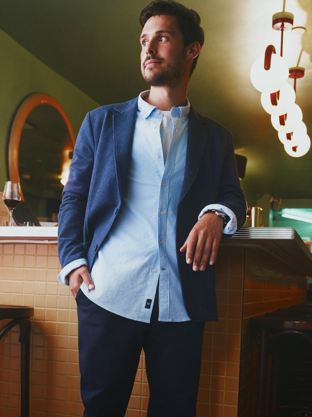 Man wearing Ace Blazer