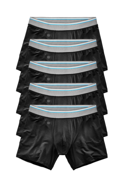 Front view of a 5-Pack AIRKNITx Boxer Brief in True Black