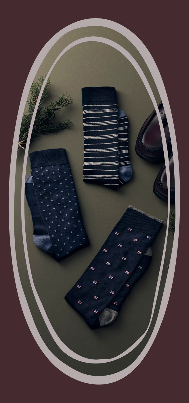SILVER Extended Crew Dress Sock in 3 new patterns