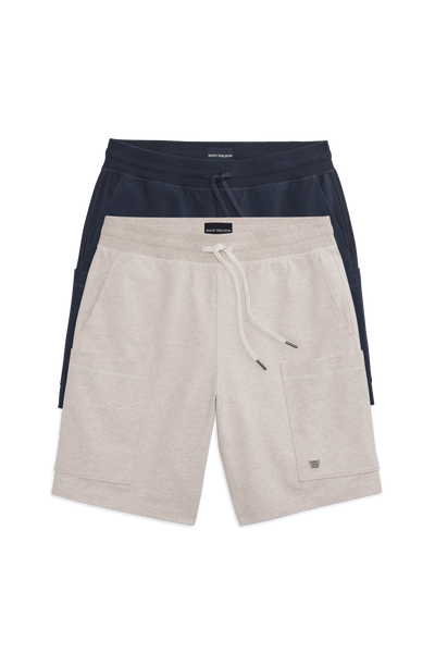 Front view of 2-Pack ACE Cargo Sweatshorts in Latte Heather / Total Eclipse