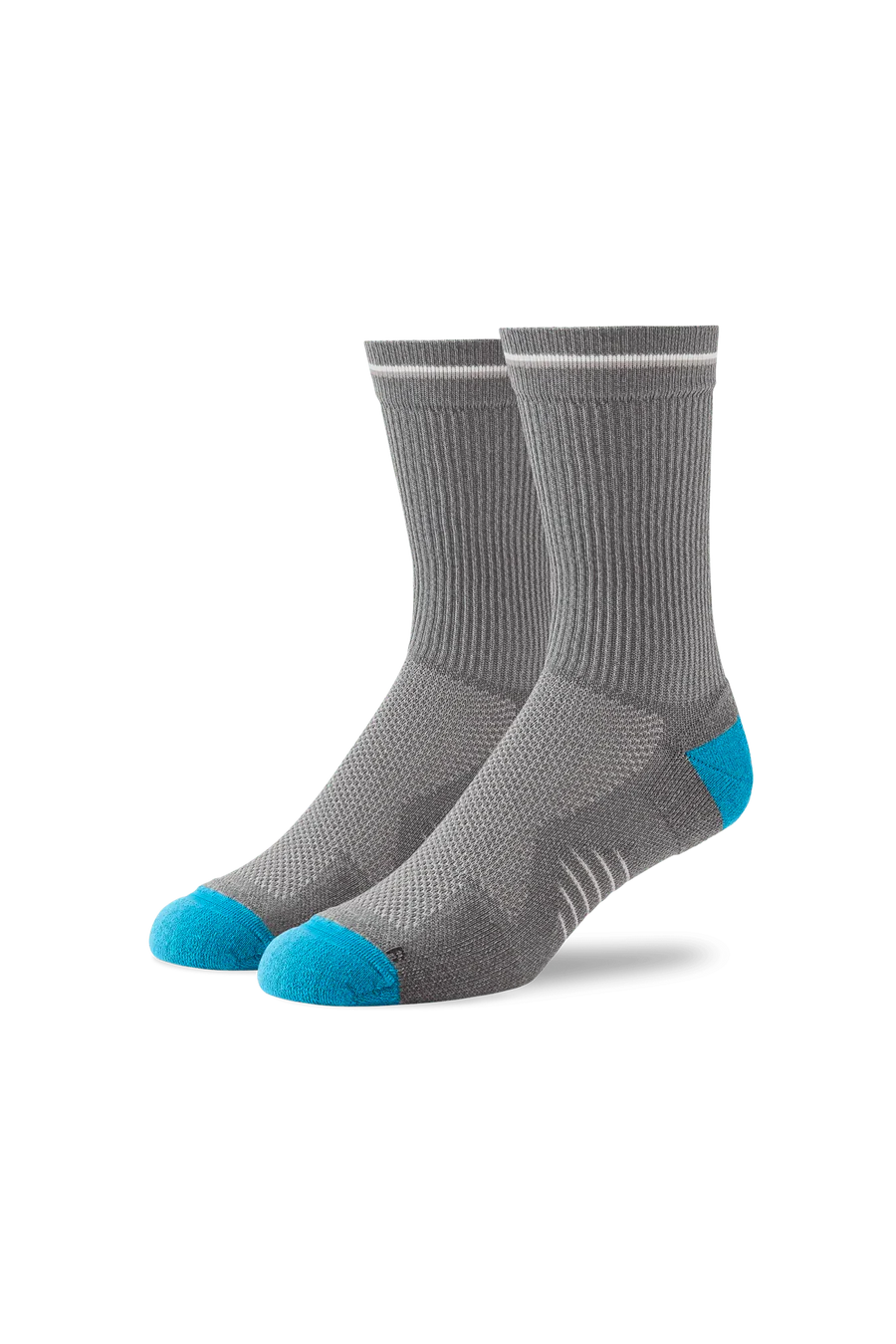 Front view of Airknitx Crew Sock in grey heather