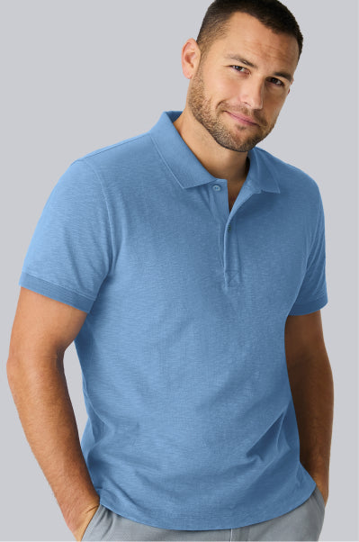 Man wearing Pima T-shirt Polo
