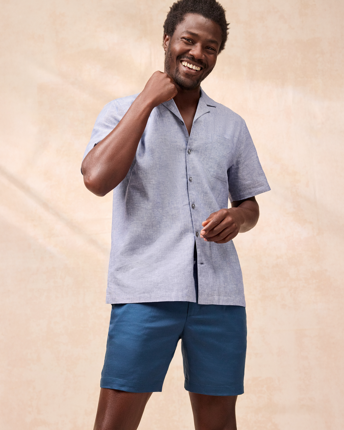 Tech Linen Camp Shirt in Wild rapids