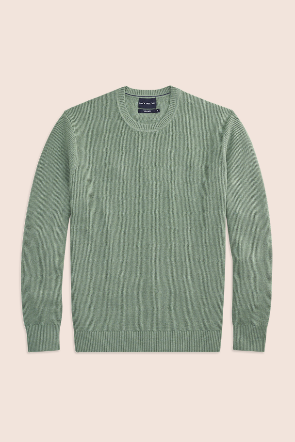 Front Laydown of Tech Linen Long Sleeve Crew