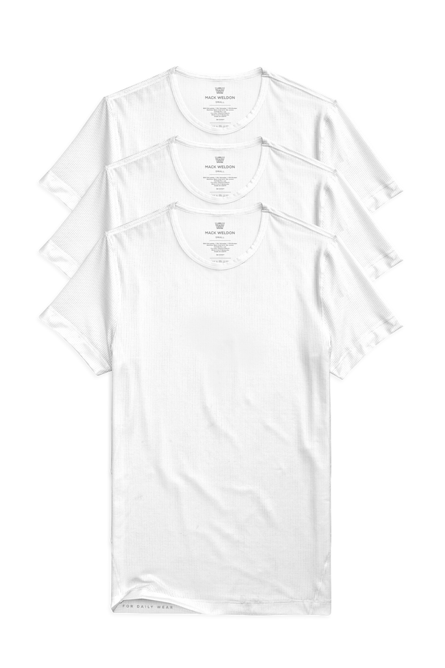 3-Pack AIRKNITˣ Crew Neck Undershirt Bright White