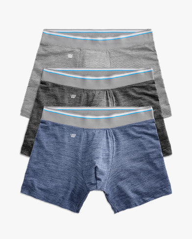 Front laydown of 3-Pack AIRKNITˣ Boxer Briefs in Cool heathers