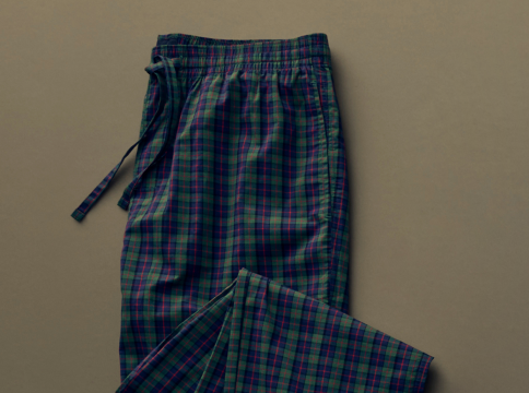 24/7 Poplin PJ Pant in Foliage Green - Tartan