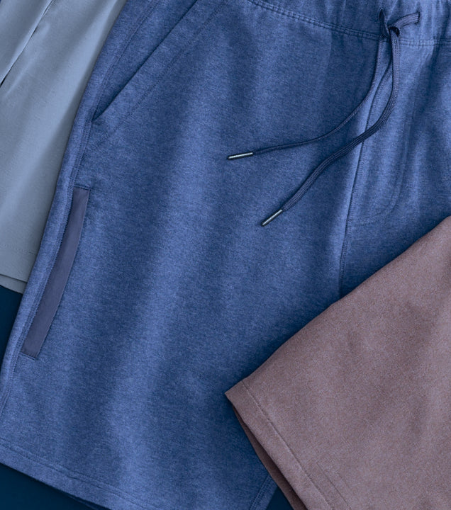 close up image of ACE sweat-shorts laid out neatly