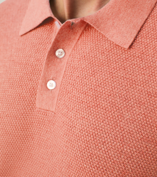 Close up of Tech Linen Sweater Polo