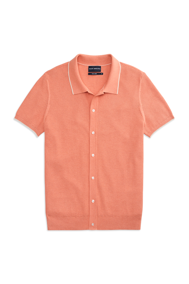 Tech Linen Button Up Sweater Polo