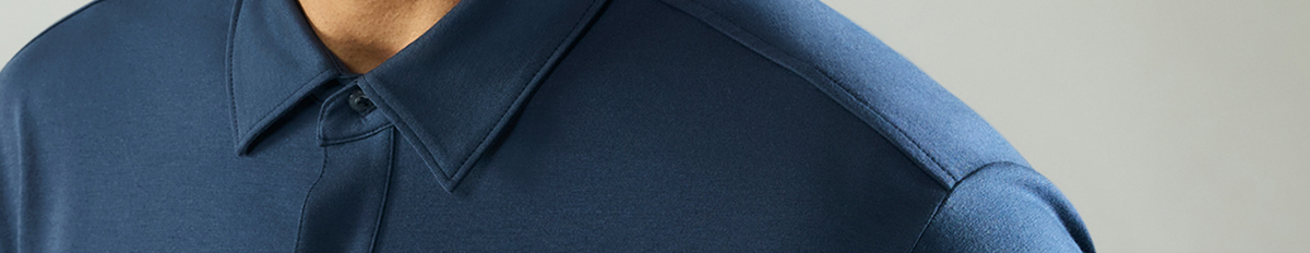 Detailed view of Silver Pique Button up in True Navy